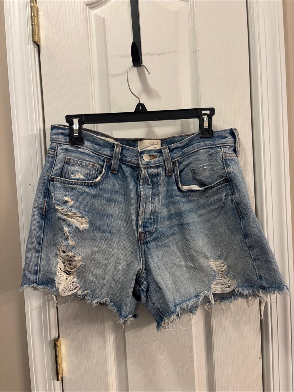 Universal thread Distressed Light Blue Denim Shorts